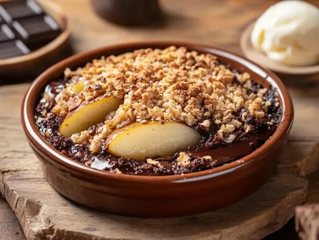 crumble poire chocolat