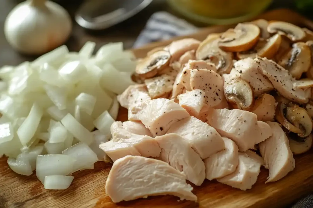Recette Bouchée à la reine traditionnelle garnie de volaille et champignons dans une sauce crémeuse, servie chaude