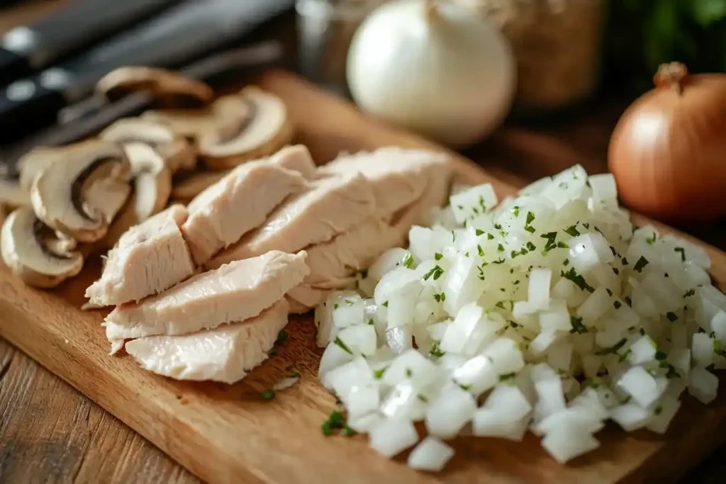 Recette Bouchée à la reine traditionnelle garnie de volaille et champignons dans une sauce crémeuse, servie chaude