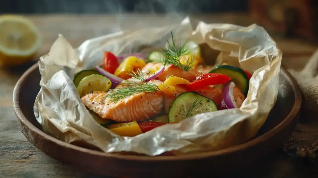 Saumon en papillote au four : recette légère et savoureuse