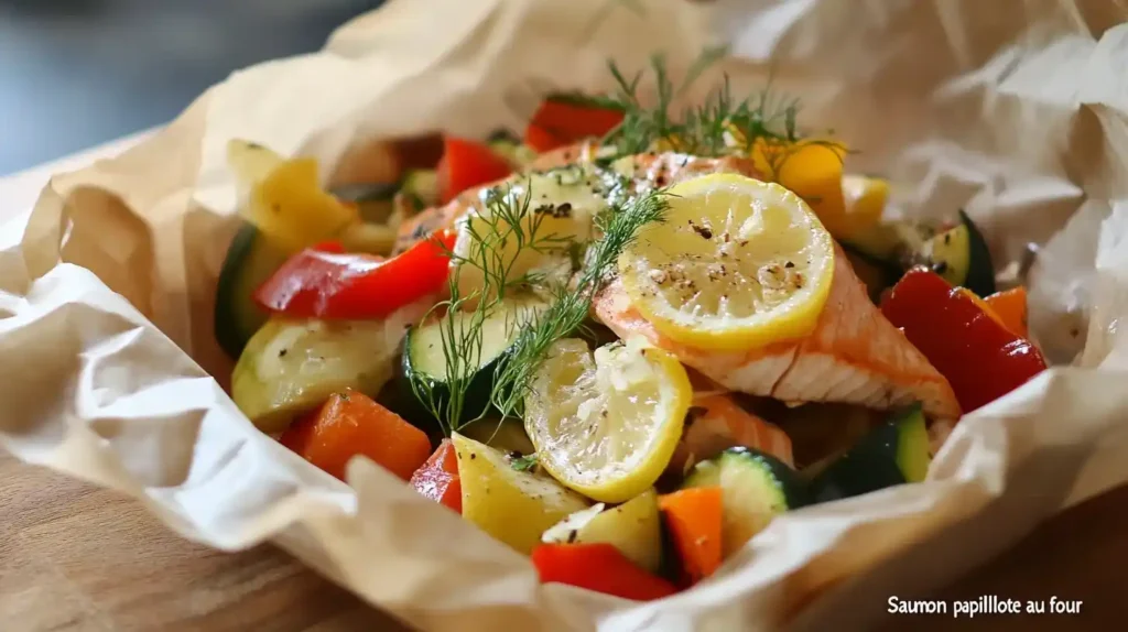 Saumon en papillote au four : recette légère et savoureuse