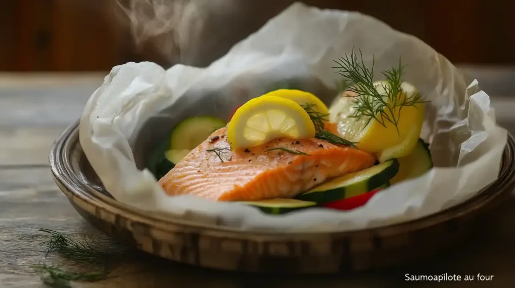 Saumon en papillote au four : recette légère et savoureuse