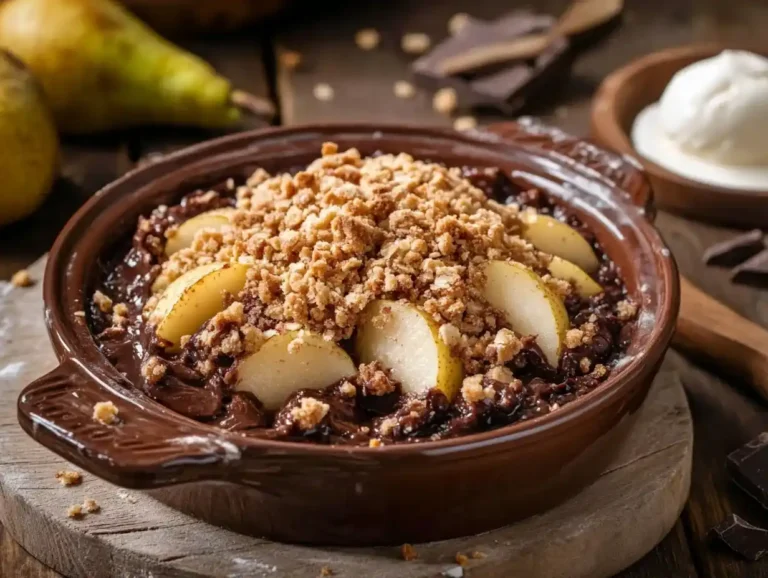 crumble poire chocolat