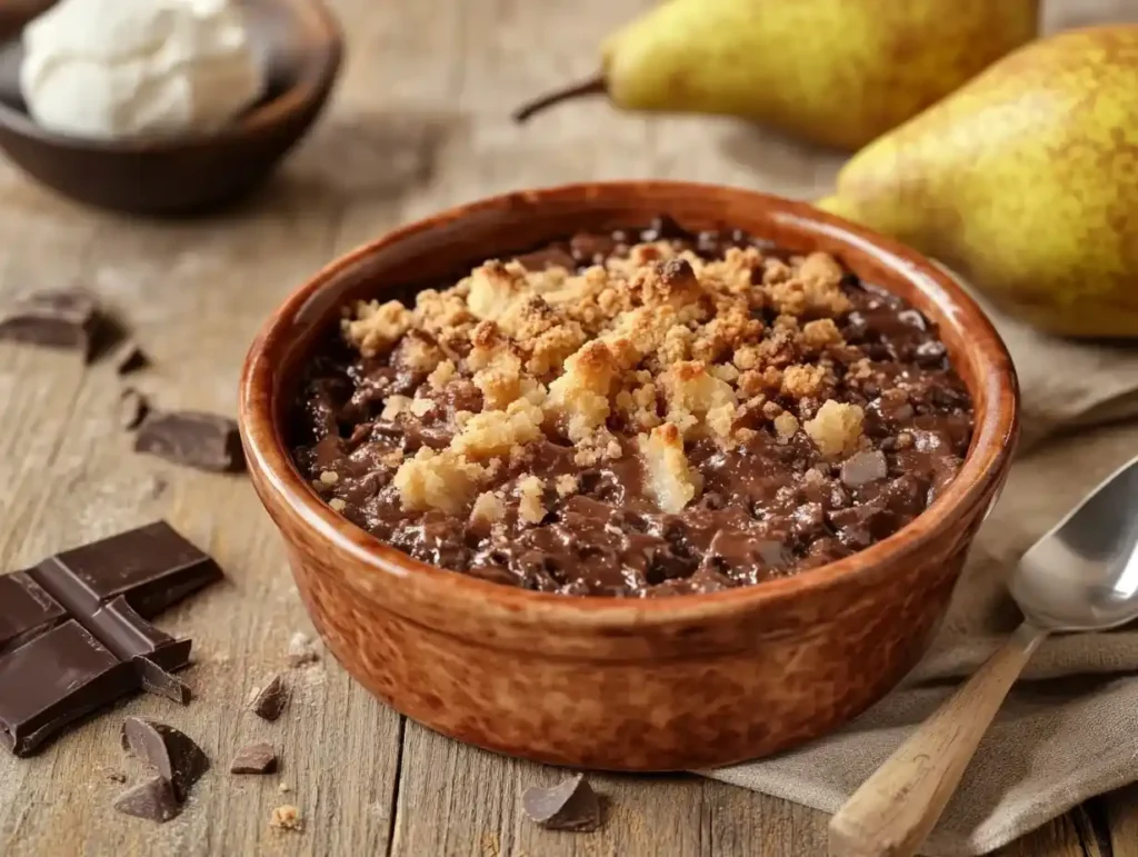 crumble poire chocolat