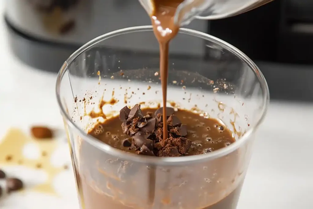 Café glacé rafraîchissant servi dans un verre transparent avec glaçons et paille