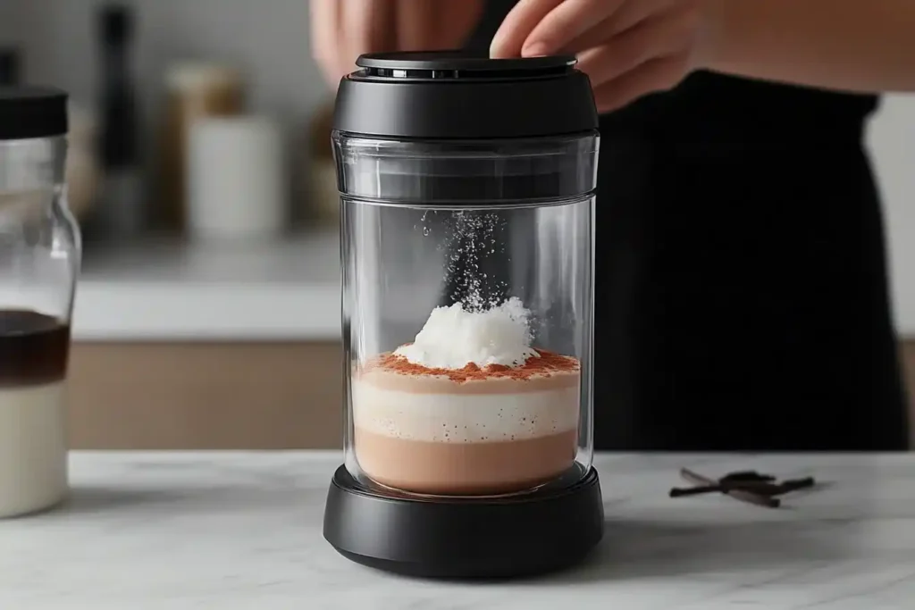 Café glacé rafraîchissant servi dans un verre transparent avec glaçons et paille