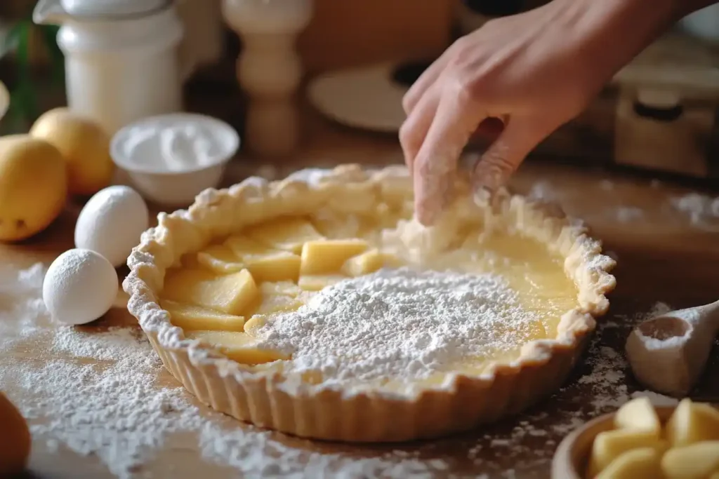 Tarte fine aux pommes dorée et croustillante sortie du four 1