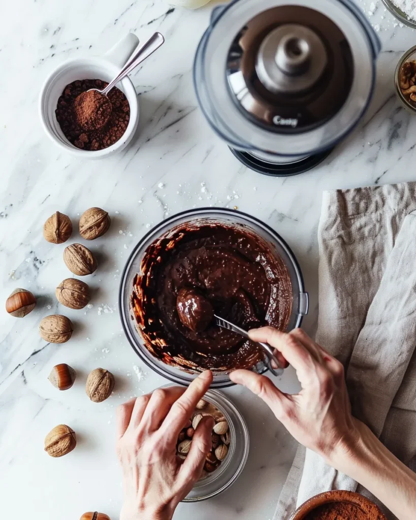 Pâte à tartiner maison onctueuse dans un pot en verre, avec tartine en arrière-plan