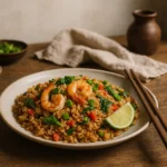 Riz sauté thaï maison avec légumes croquants et herbes fraîches