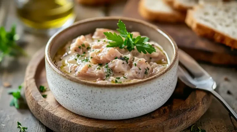 Rillette de thon maison servie sur pain grillé, parfaite pour un apéritif rapide et savoureux