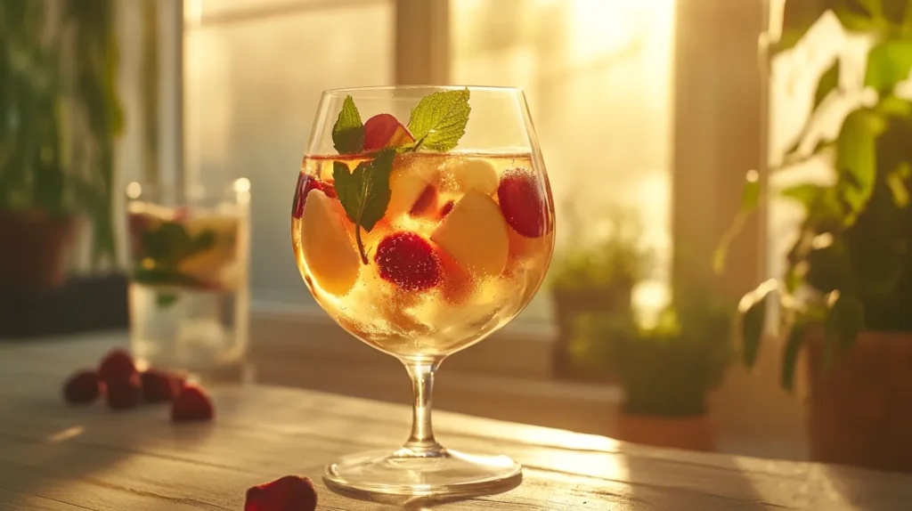 Sangria sans alcool : version blanche fraîche et fruitée3
