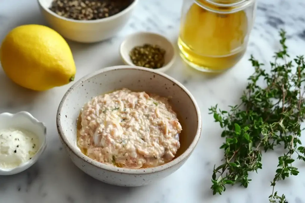 Rillette de thon maison servie sur pain grillé, parfaite pour un apéritif rapide et savoureux2