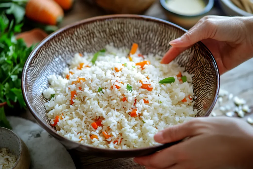 Riz sauté thaï maison avec légumes croquants et herbes fraîches5